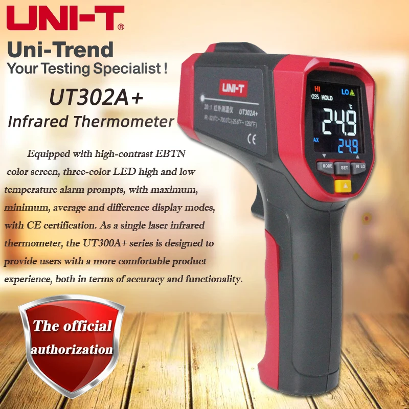 UNI-T UT302A+/302C+/302D+/303A+/303C+/303D+ Infrared thermometers; industrial-grade color screen electronic thermometer