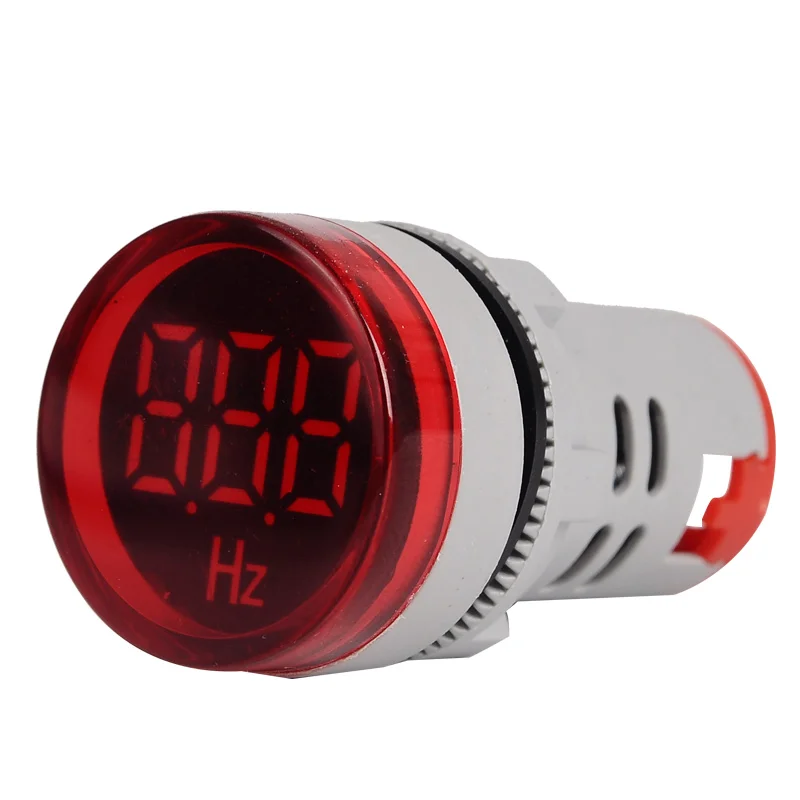 Indicador de medidor de frecuencia de CA Hertz eléctrico, pantalla Digital LED de 22mm, lámpara de señal, luces, probador, rango de medición combinado 20-75Hz