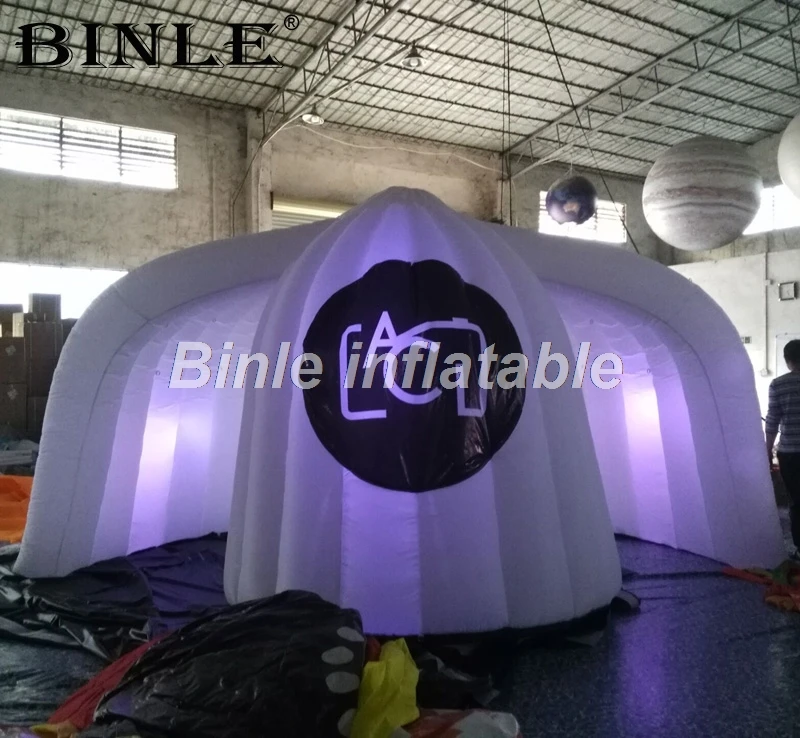 5m large igloo LED inflatable photo booth enclosure with D-rings haning things portable dome tent DJ studio for wedding party