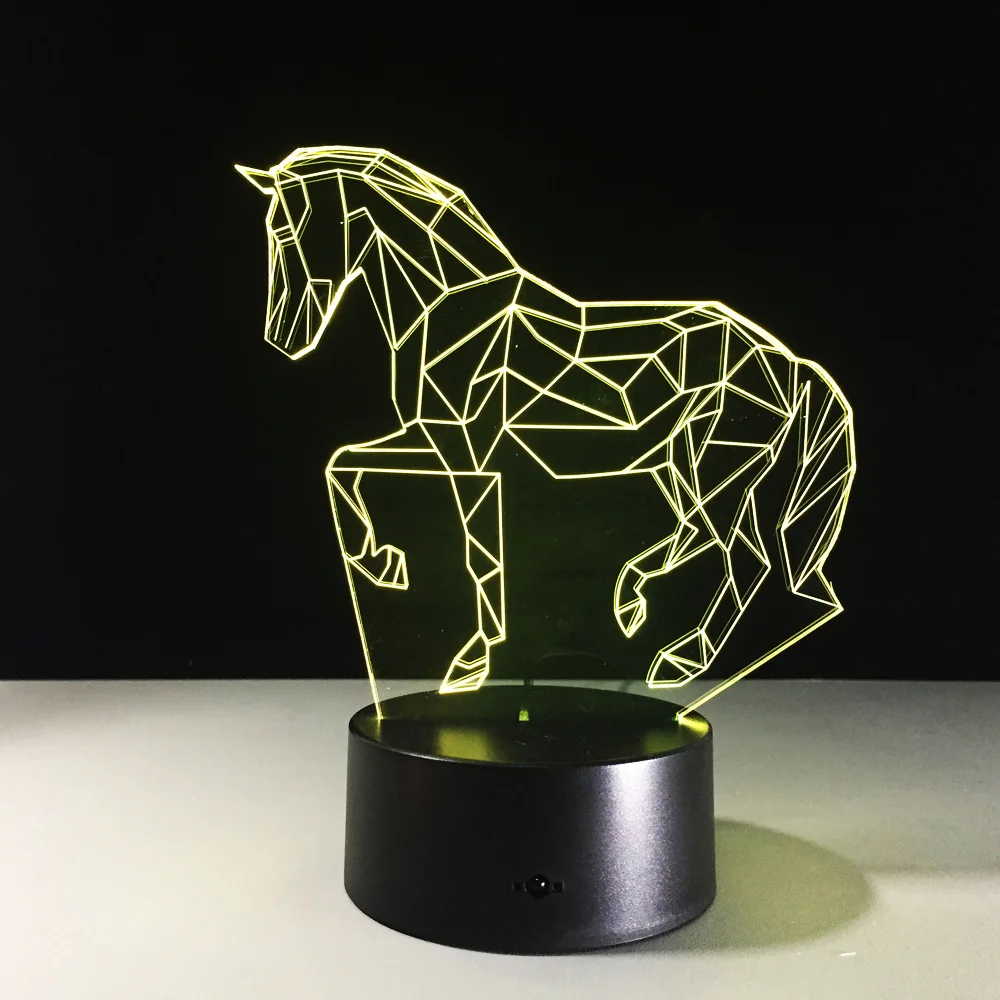 Horse zebra figure remote control colorful lamp Intelligent 3D visual acrylic  Room decoration Wireless speaker Gifts Y91