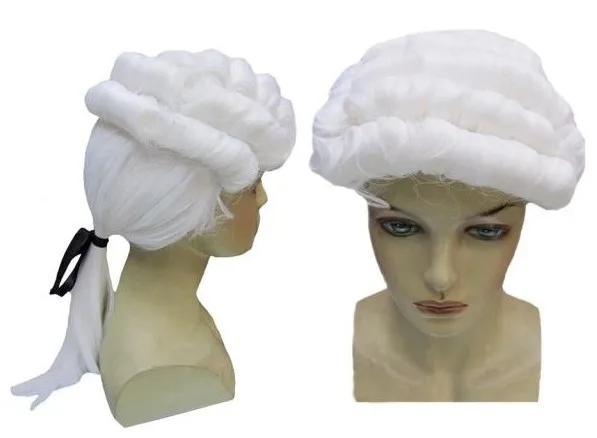 White Court Barrister Judge Lawyer Hair Fancy Dress Costume Performances Curls Gentleman Halloween Party Supplies