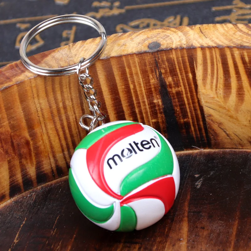 Hot Sport Beach Volleyball PVC Keychain Key Chains Chain Ring Football Beach Ball Key Ring Gifts Men Jewelry Keyring Keychains