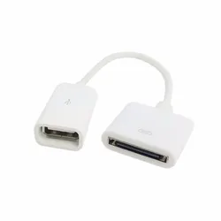 1PCS 30-Pin Female to USB Female Data Sync Charging Cable Adapter For iPhone 4 4S Black/White