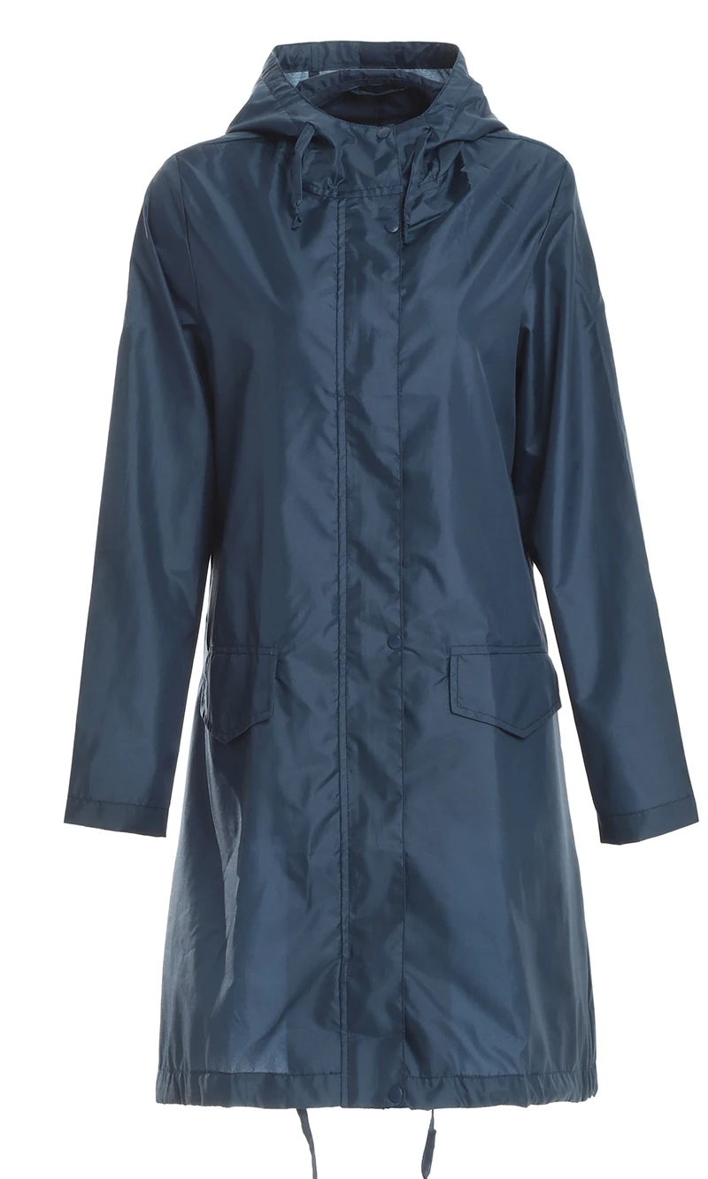 Freesmily Women\'s Stylish Raincoat Waterproof Rain Poncho with Hood and Pockets