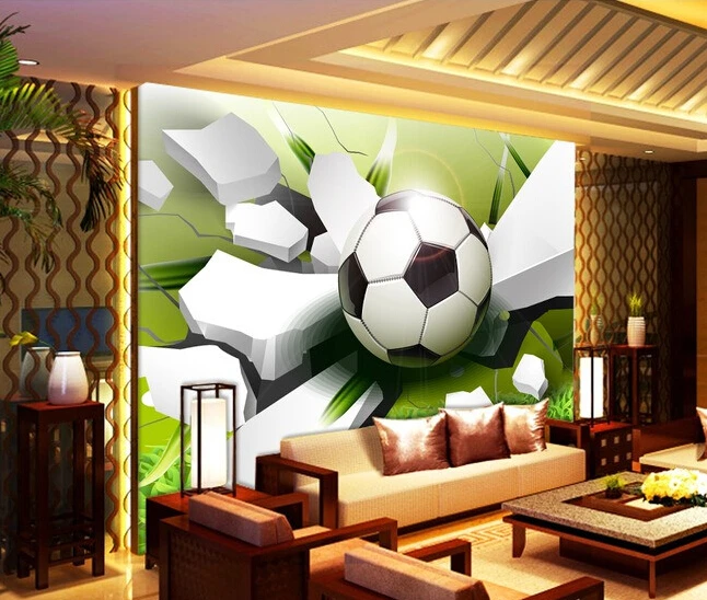 Custom papel DE parede infantil, 3 d football murals for the sitting room the bedroom TV setting wall paper  papel de parede