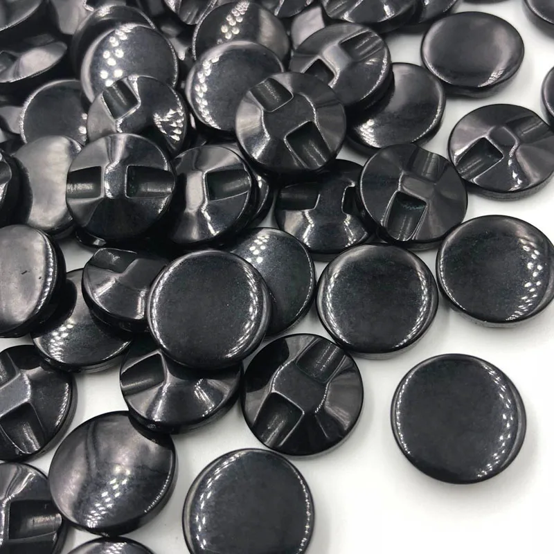 50/100pcs 12mm Black Washable Pearl Resin Buttons Apparel Sewing Accessories PT168