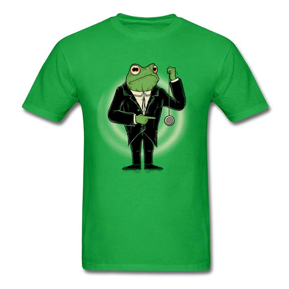 Amphibious Hypnotist T Shirt Men Toad Tshirt Cotton T-shirt No Fade Printed Clothing Hipster Funny Tops Cartoon Tee Green