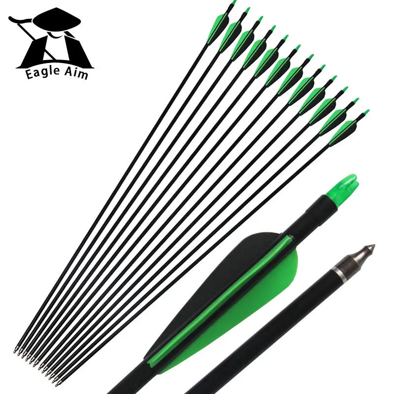 

OD 6mm 7mm 8mm Hunting Archery Crossbow 30Inch Fiberglass Arrow Band Replaceable arrow Bolts Spine500 For Compound Bow Crossbow