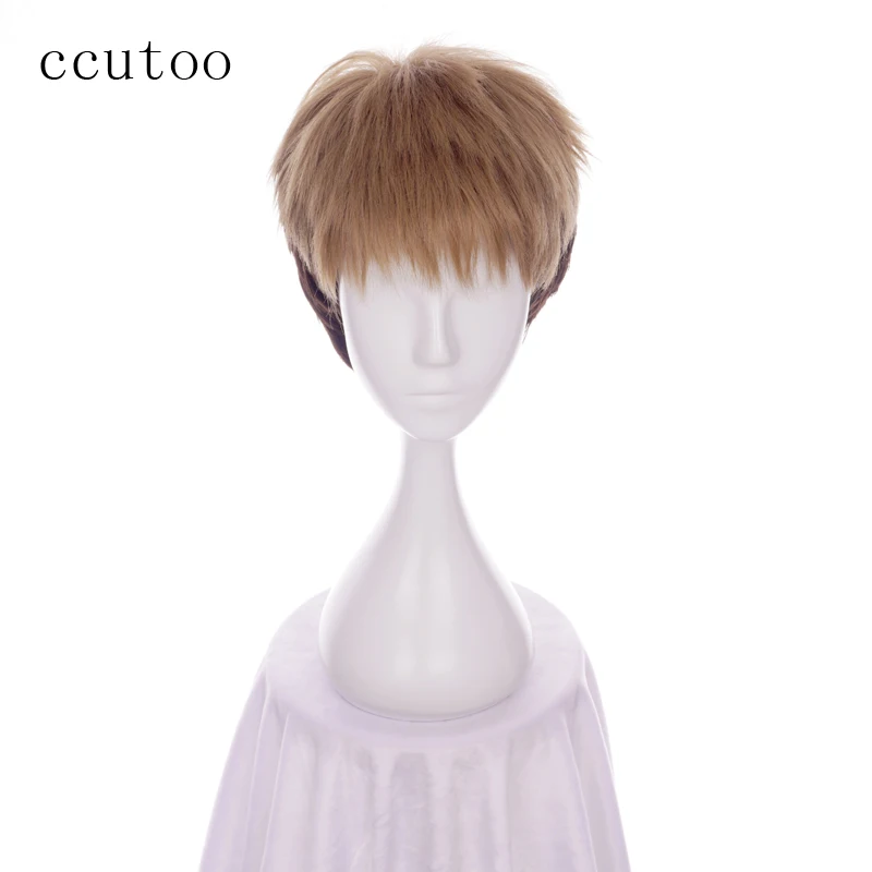 ccutoo 30cm Jean Kirstein Shingeki no Kyojin Cosplay Wig Brown Ombre Short Synthetic Hair Heat Resistance Fiber