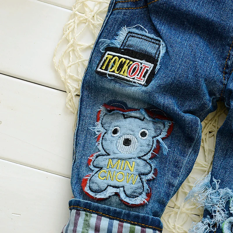 IENENS Toddler Infant Boy Long Pants Denim Overalls Dungarees Kids Baby Boys Jeans Jumpsuit Clothes Clothing Outfits Trousers