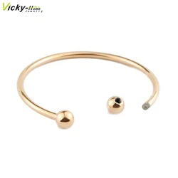 Pulsera de inicio de acero inoxidable para mujer, brazalete DIY, joyería compatible con cuentas, envío directo