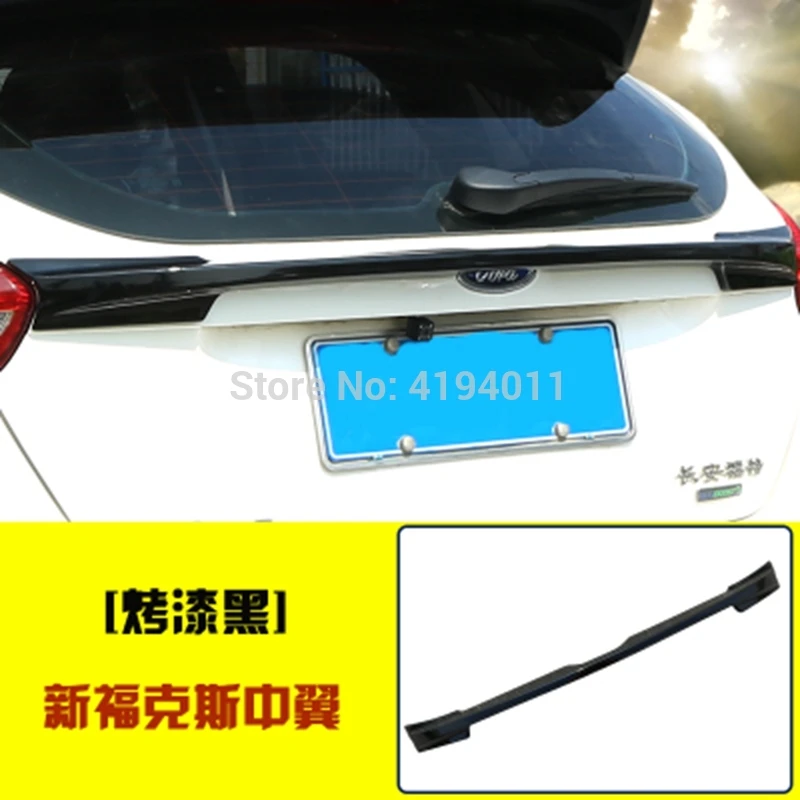 

MONTFORD ABS Plastic Material Painted Black Color Rear Trunk Wing Lip Middlle Spoiler Car Styling For Ford Focus 2015 2016 2017