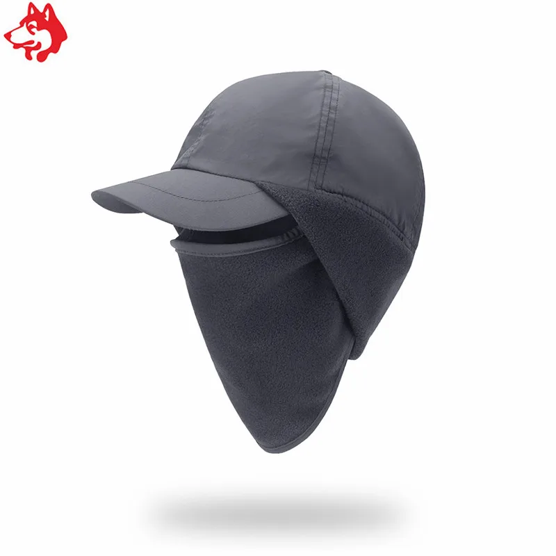 Outdoor Riding Warmer Hooded Face cover cap hiking camping Female & male Fleece coldproof Windproof black hiking cap hat