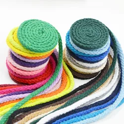 Nuovo! 7 millimetri Accessori Fai Da Te Torta Rotonda 100% del Cavo Del Cotone Decorazione Corda di Colore del Cotone Corda Intrecciata A Mano Coulisse di Corda 24 Colori