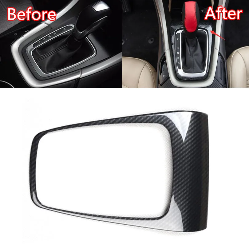 JXKaFa For Ford Fusion Mondeo 2013-2015 Car Interior Mouldings Gear Shift Panel Cover Trim Car Styling ABS Carbon Fiber Style