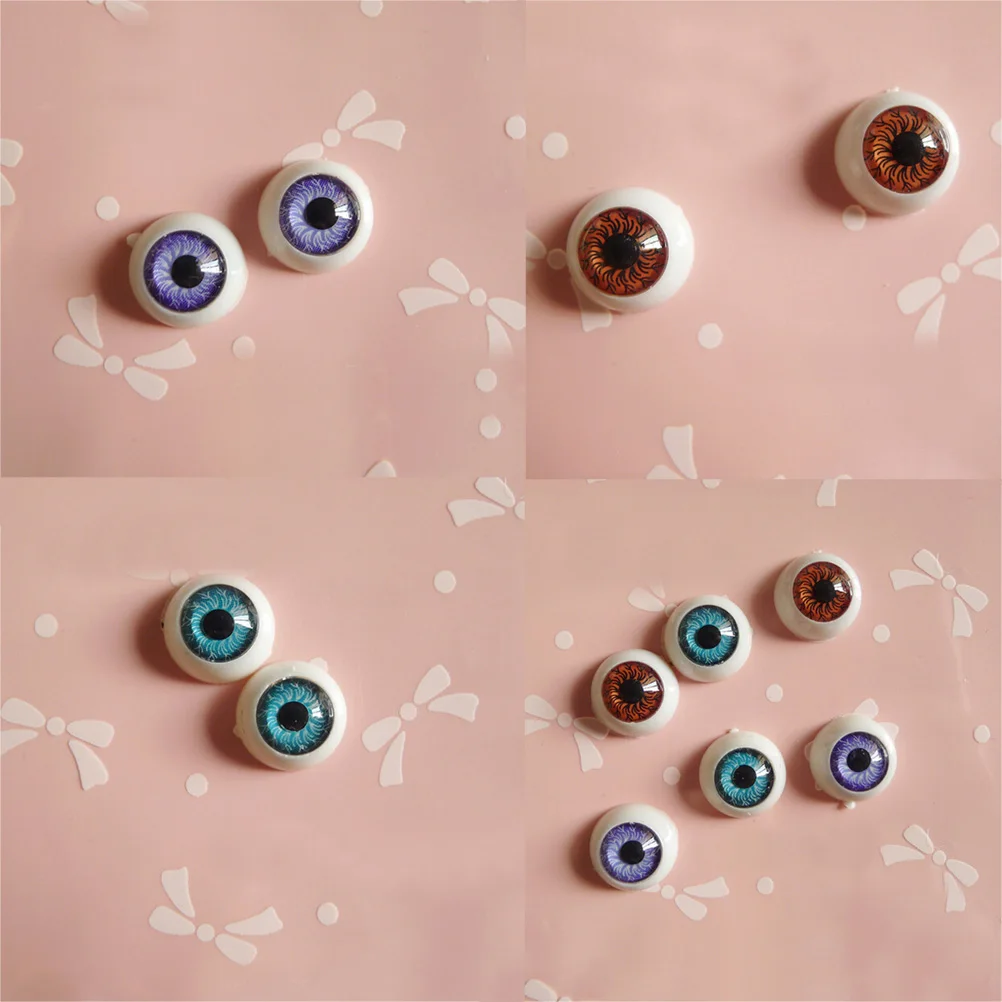 1pairs 12mm Doll Eyeballs Half Round Acrylic Eyes For DIY Doll Bear Crafts Mix Color Plastic Doll EyeBall Doll Toy Parts