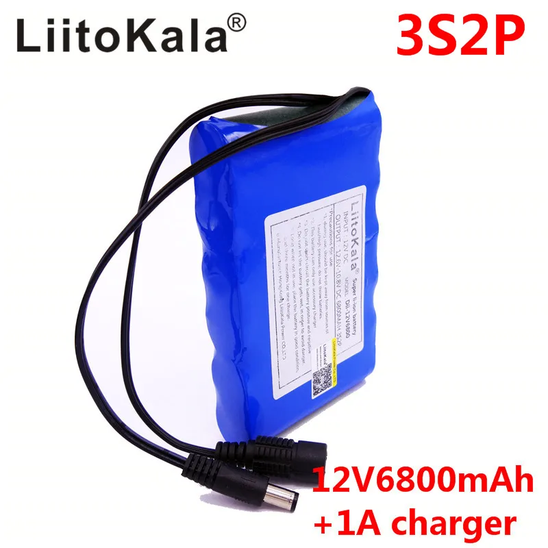 HK LiitoKala High Quality  DC 12V 6800mAh 18650 Li-ion Rechargeable Battery Pack Charging Power Bank For GPS Car Camera