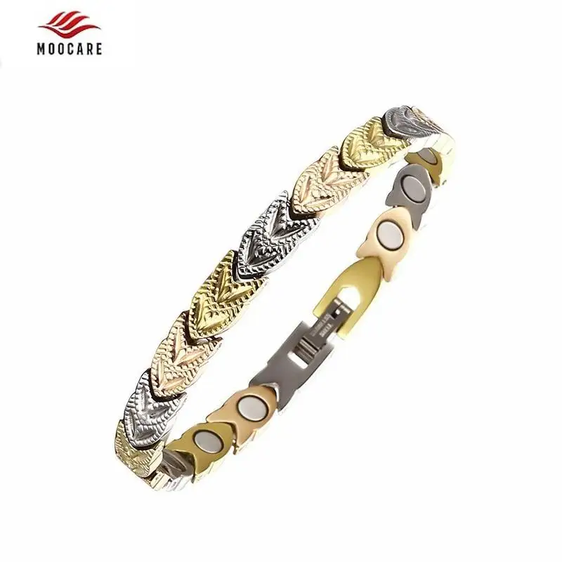 

Moocare Stainless Steel Magnetic High Power Fashion Bio Bracelets Charm Bangle For Men Women Gifts