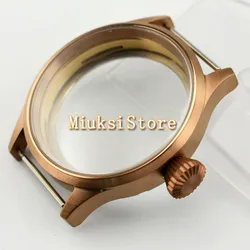 43mm Watch case Fashion luxury brands copper color case Sapphire glass fit ETA 6497 6498,ST36 movement