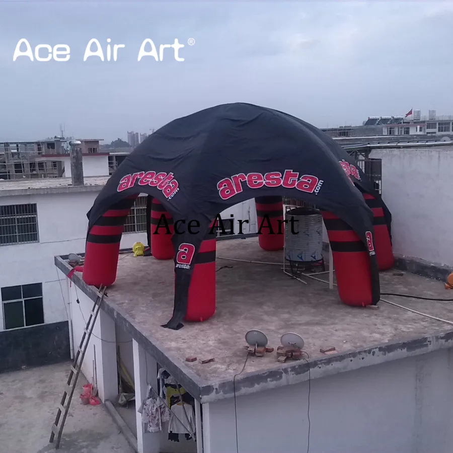 Black and Red Inflatable Spider Tent Party Dome Shelter with 5 Legs Auto Tent For Spain