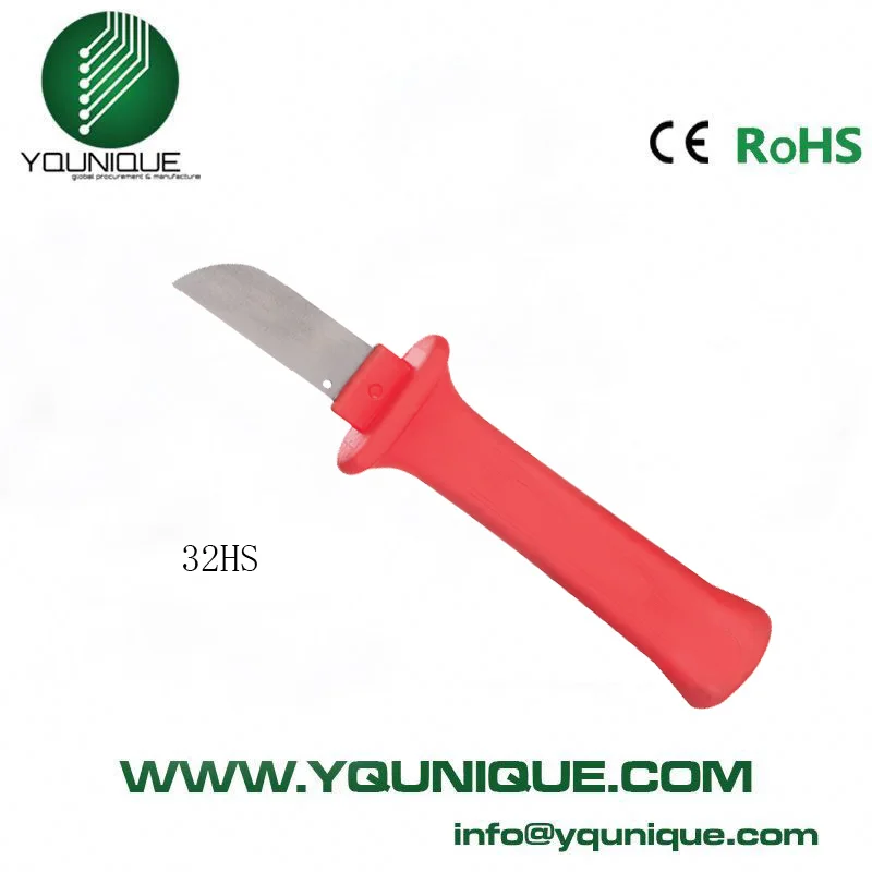 German Type Electrical Insulation Cable Stripping Knife Pliers, Insulated Handle Cable Cutter