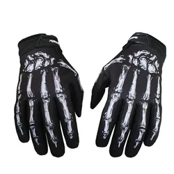 Novely Outdoors Men's Cycling Gloves  Bike Motorcycle Skull Bone Skeleton Goth Full Finger Riding Gloves Men Cycling Equipment