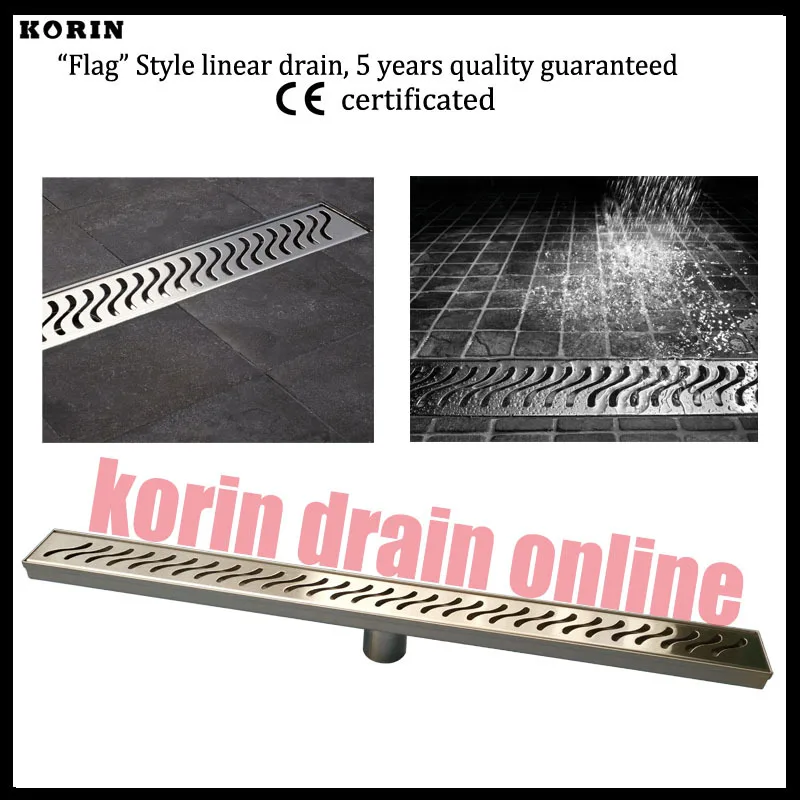 

800mm "Flag" Style Stainless 304 Linear Shower Drain, Vertical Drain, Floor Waste, Long floor drain, Shower channel