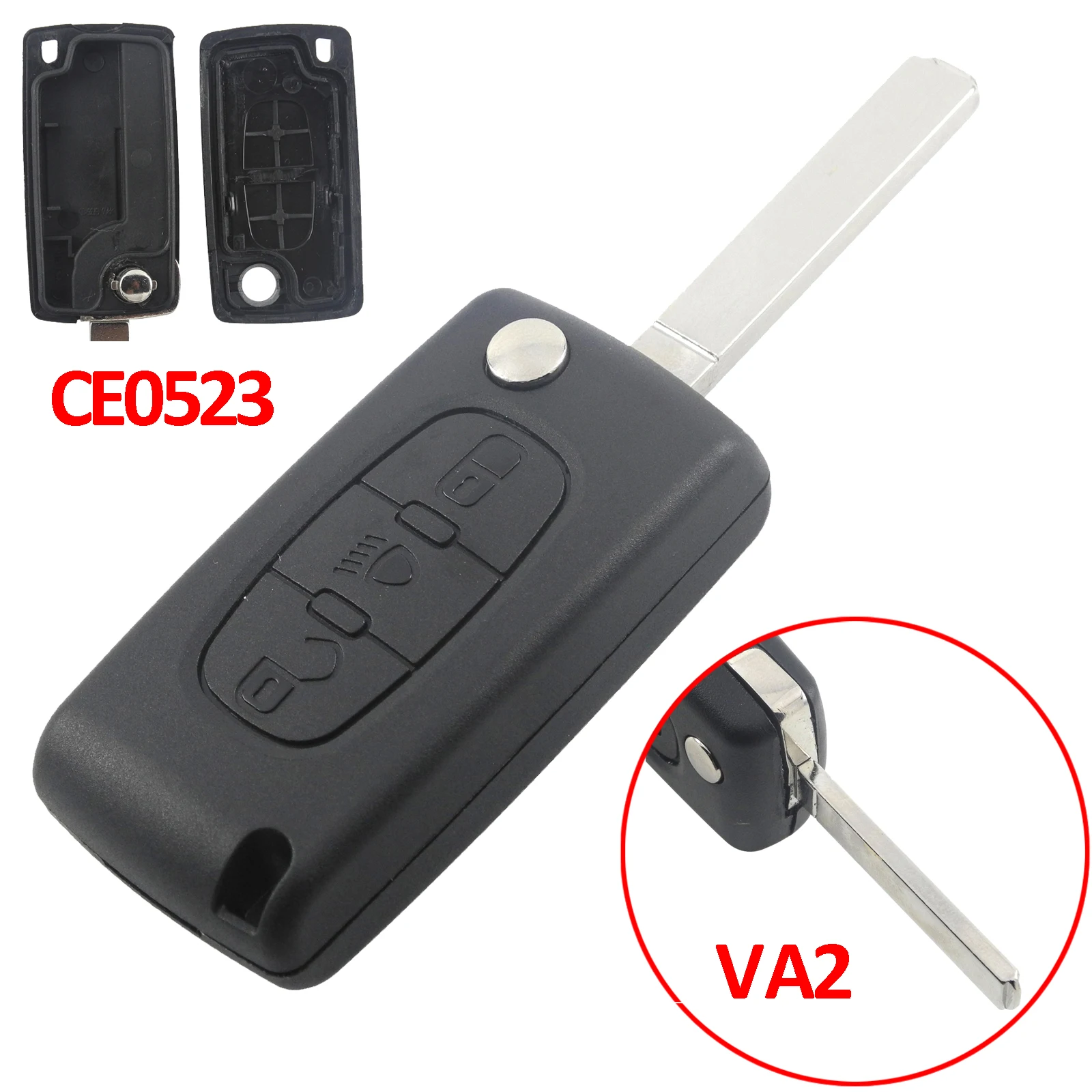 Jingyuqin CE0536/523 Flip Remote Key Case Shell Für Peugeot 307 308 407 408 Citroen C3 C4 C5 C6 Berlingo Picasso Xsara HU83/VA2