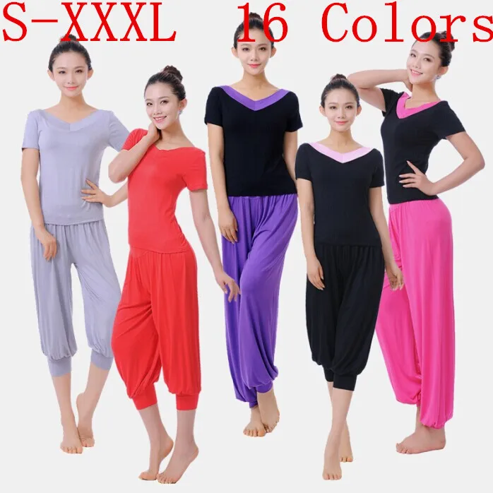 

Women Ladies Cotton Harem Work Wear Flare Modal Pant Belly Elastic Waist Dance Club Boho Wide Leg Pants Loose Long Trousers