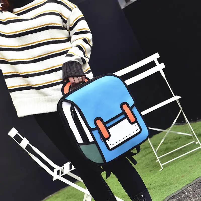 Brand Design Women Backpack 3D 2D Drawing Cartoon Back Bag Comic Messenger Tote Fashion Cute Student Waterproof Bags Unisex 148