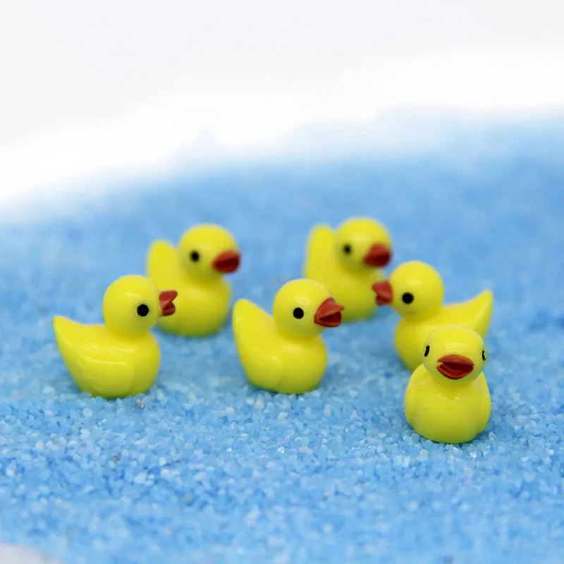 Cute little yellow duck doll simulation micro landscape decoration of kindergarten educational toys