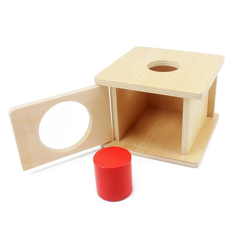 Montessori Kids Toy Baby Wood Small Red Cylinder Matching Box Sensorial Learning Education Preschool Training Brinquedos Juguets