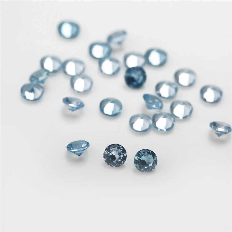 Größe 1,0 mm~3,0 mm Runder Brillantschliff Schwarz 106 # 109 # 112 # 113 # 114 # 120 # Blaue Lose Steine Synthetische Spinell-Edelsteine für Schmuck – Detail 2