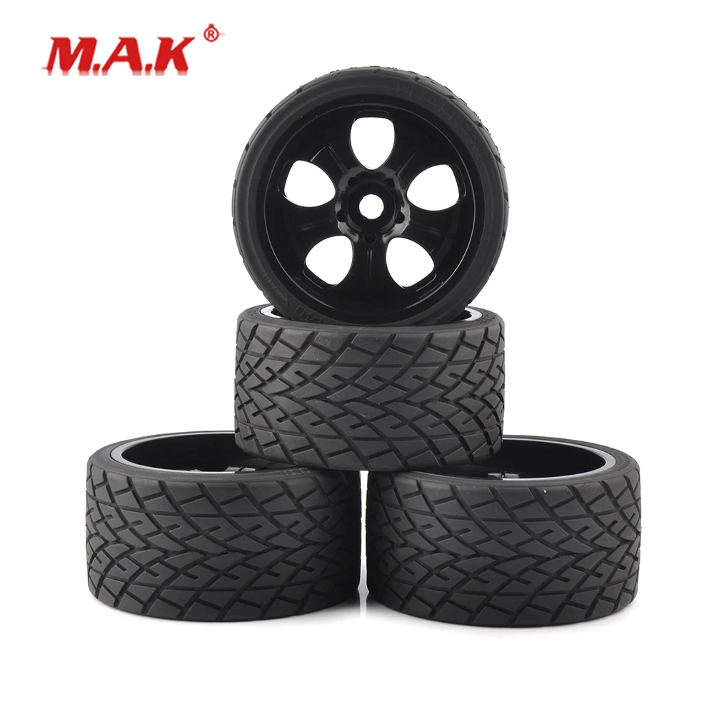 

4Pcs/Set 1:8 Scale Trucks On Road Tires and Wheel Rims with 17mm Hex fit Racing Rally Car Accessories