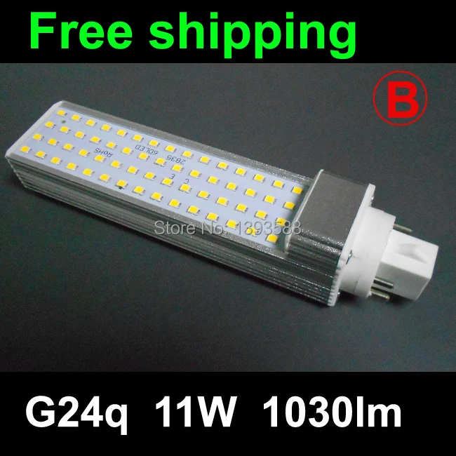 

G24 plc led Lamp 11W 60LED 2835SMD downlight light bulb bombillas 110V 220V 230V 240V Warm White/ White 2pcs/lot