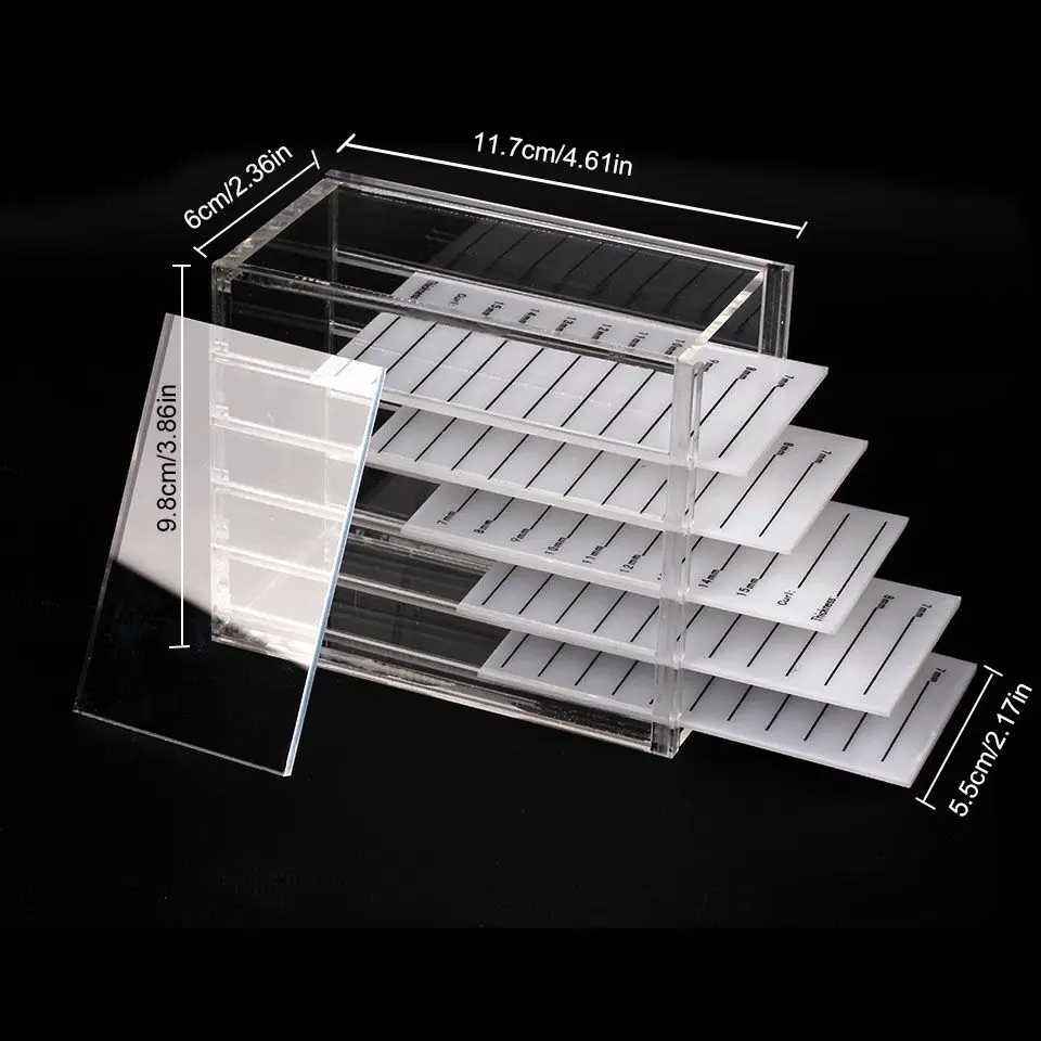 Eyelash Extension Storage Box 5 Layers Organizer Acrylic Pallet Holder Graft lash Display Transparent Lash Storage Makeup Tools