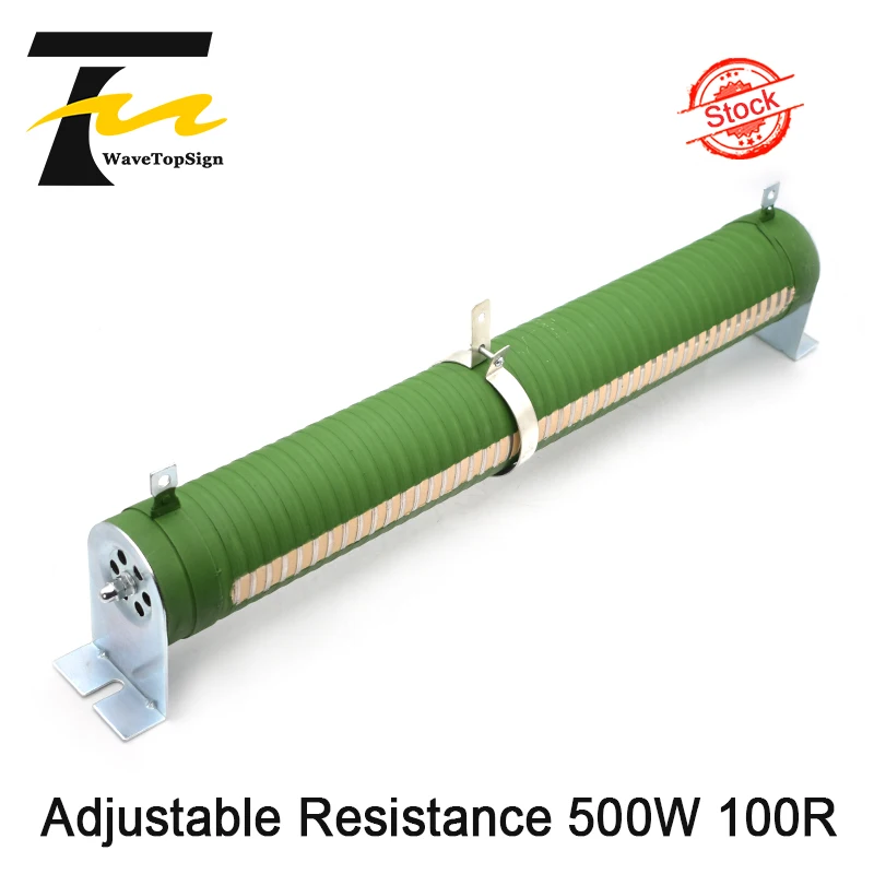 WaveTopSign High-power Tube Type Wire Wound Resistors 500W 100R Resistance Range Adjustable