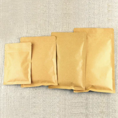 1500pcs 7x10cm small kraft paper bag food packaging bags ,ziplock coffee sample package bags brown kraft tea bag lin4501