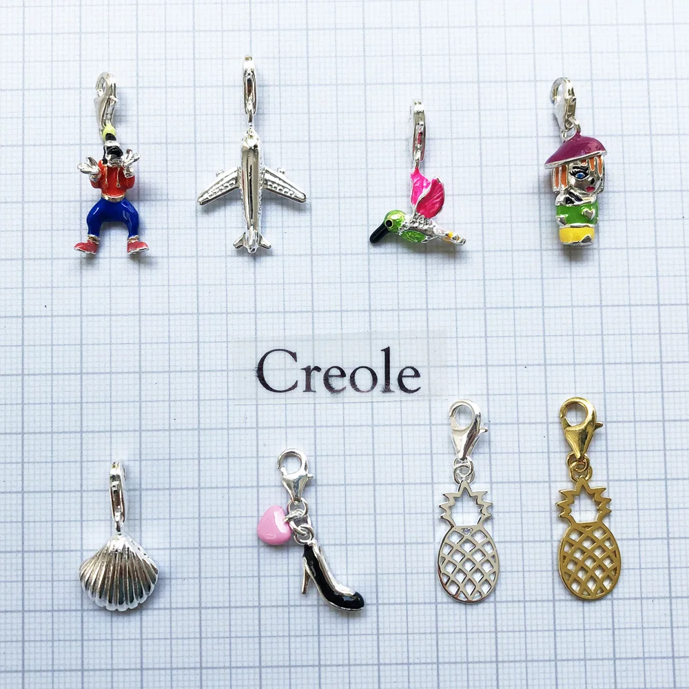 Airliner Airplane Hummingbird Shell Pineapple High Heels Charm Pendant, 2019 Fashion New Jewelry Trendy 925 Sterling Silver Gift