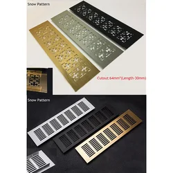 2Pcs Snow Flower Grid Rectangle Gold Silver Black Aluminum Air Vent Grille Cover Furniture Shoe Closet Cabinet Flush