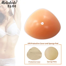 Silicone Breast Forms Triangle Fake Breast Mastectomy Fake Breast Prosthesis 500g for Postoperative Crossdresser Breasts D40