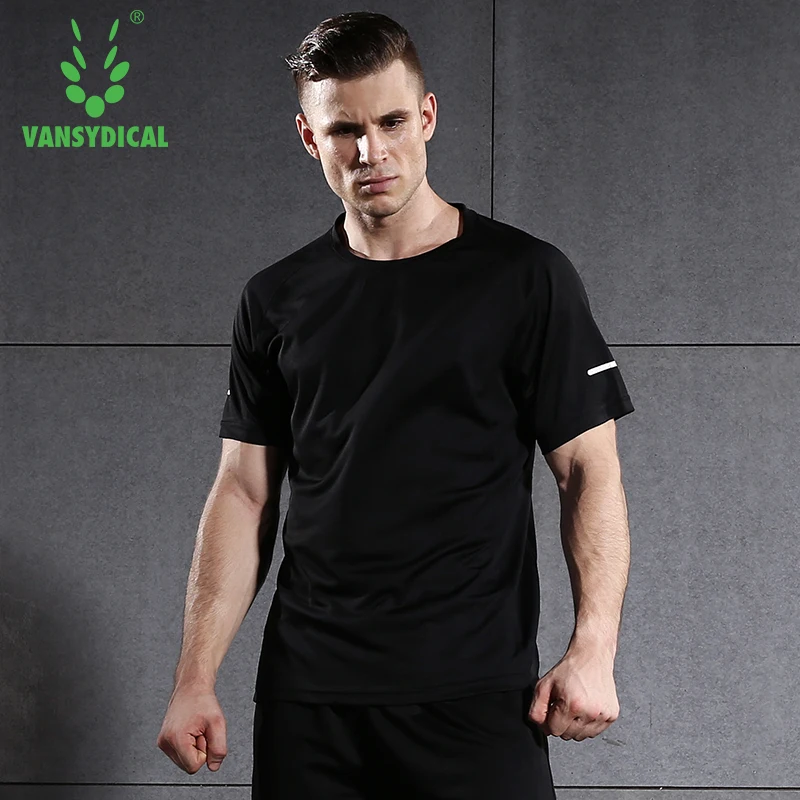 

Vansydical Quick Dry Short Sleeve Sport T Shirt Gym Jerseys Fitness Shirt Trainer Running T-Shirt Men's Breathable Sportswear