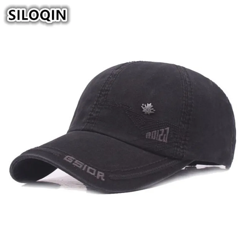 

SILOQIN Men's Cotton Baseball Cap Gorras Casquette Snapback Cap Women's Ponytail Hat Fashion Sports Caps For Men Women