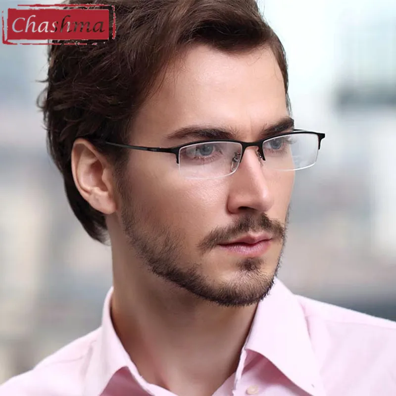 Chashma Titanium Eyeglass Ultra Light Weight Frames Optical Frame Glasses for Men Half Rim Eyeglasses