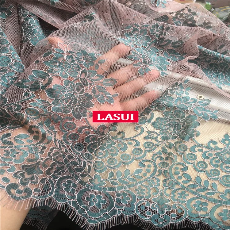 LASUI 1.5m *1.5m=1piece New multicolor hollow cord eyelash lace fabric Soft French lace for diy Weeding Dress Accessories  C0193