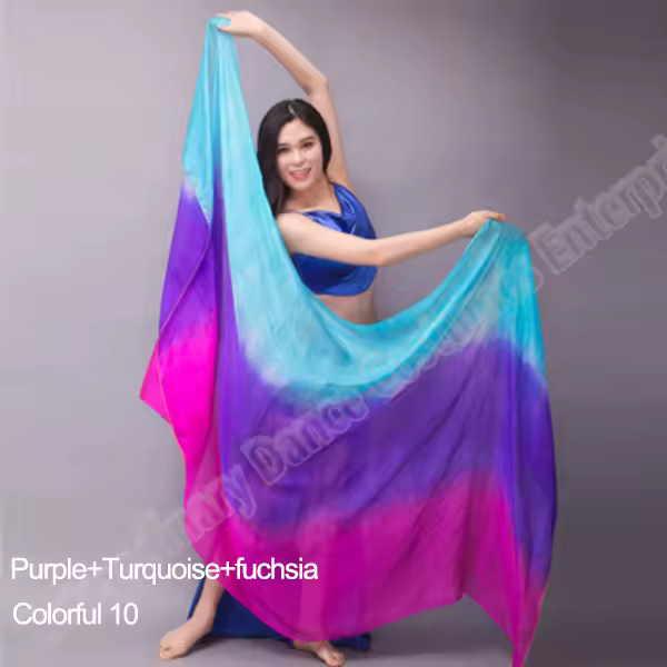 Belly dance Scarf Silk Veils Belly Dance veil Shawls Women Light Hand Thrown Scarf Shawl Gradient Silk Veil Dance Performance - Image 18