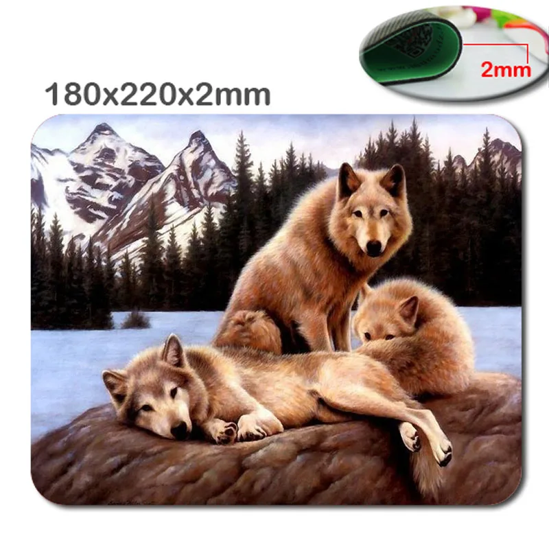 

Snow Wolf Wholesale Customized Rectangle Non-Slip Rubber 3D printing gaming rubber durable notebook mouse pad 220mm*180mm*2mm