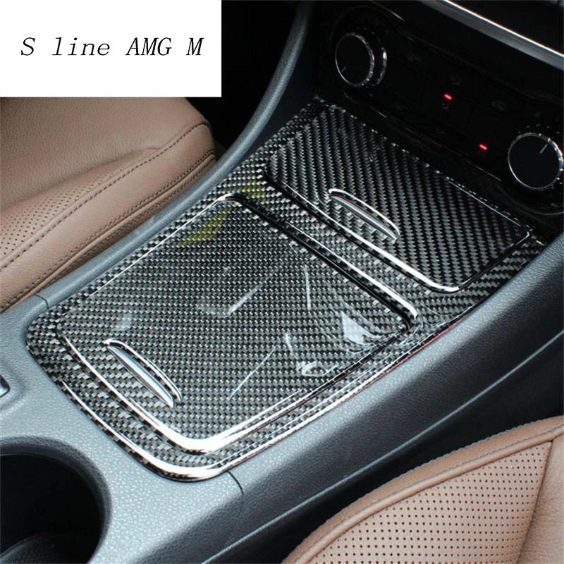 Car styling control decoration article/storage box Cover Sitcker carbon fiber For Mercedes Benz A GLA CLA Class W176 X156 C117