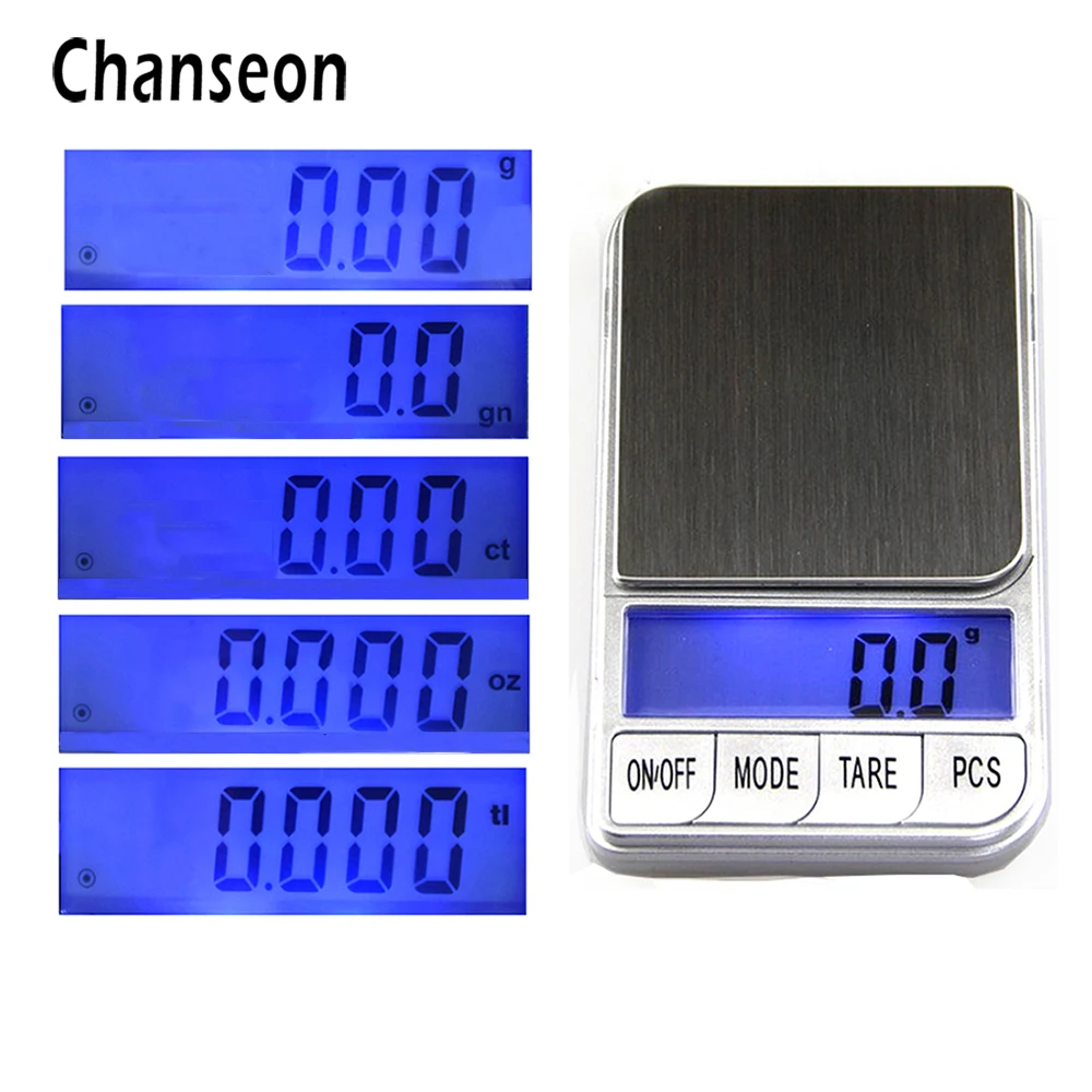 

Chanseon 500g x 0.01g Pocket Precision Digital Scale for Gold Sterling Silver Jewelry Scale 0.01 Electronic Weighing LCD Scales