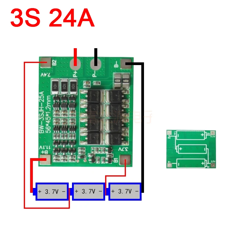 3S 12V 100A 50A 24A w/balans Li-ion Lipo płyta zabezpieczająca baterię litową prąd o dużym napięciu 18650 moduł BMS